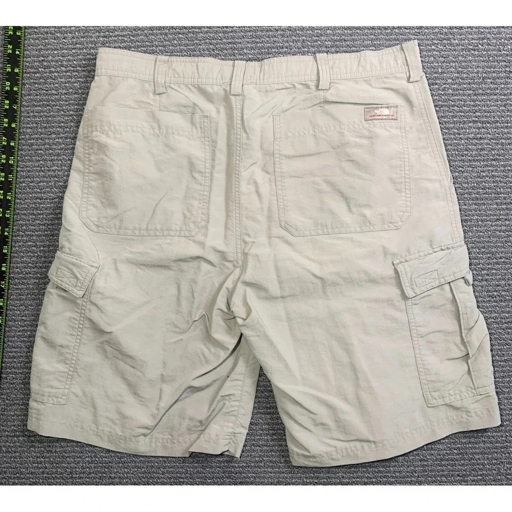 The North Face Mens Nylon Hiking Shorts 36 Gray Green Flat Front Outdoor 7